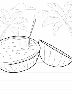 coloriage Pastèque pour enfant de 4 ans