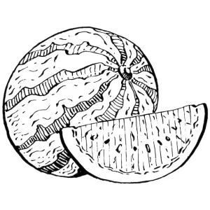 coloriage Pastèque gratuit à imprimer
