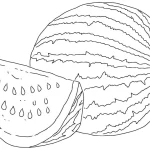 coloriage Pastèque pour enfants à imprimer