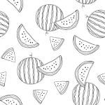 image de coloriage Pastèque pour enfant