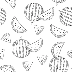 image de coloriage Pastèque pour enfant