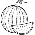 coloriage Pastèque pour enfants a imprimer