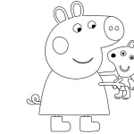 coloriage Peppa Pig pour enfant de 6 ans