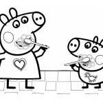 coloriage Peppa Pig et découpage à imprimer