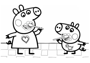 coloriage Peppa Pig et découpage à imprimer