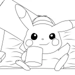 image pour coloriage Pikachu enfant