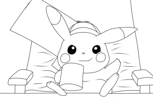 image pour coloriage Pikachu enfant