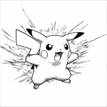 coloriage Pikachu de pour enfants