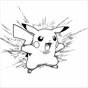 coloriage Pikachu de pour enfants