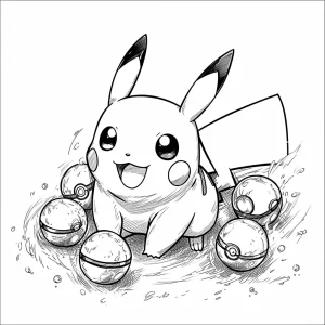 coloriage Pikachu pour bebe a imprimer
