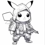 coloriage Pikachu a imprimer pour enfant de 4 ans