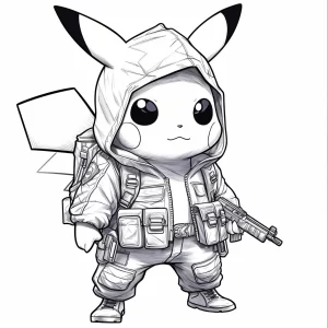 coloriage Pikachu a imprimer pour enfant de 4 ans
