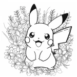 coloriage Pikachu et découpage à imprimer