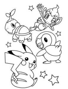 coloriage Pikachu et découpage à imprimer
