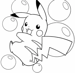 coloriage Pikachu pour enfants a imprimer gratuit