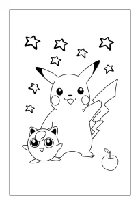 coloriage Pikachu pour enfant a imprimer gratuit