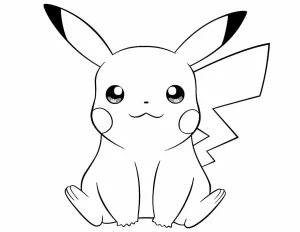 coloriage Pikachu pour enfant a imprimer gratuit