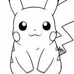 coloriage Pikachu pour enfants a imprimer gratuit