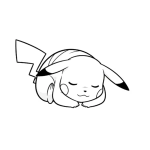 coloriage Pikachu endormi à imprimer gratuitement pdf