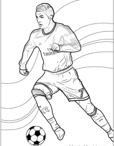 coloriage Ronaldo pour enfant de 10 ans