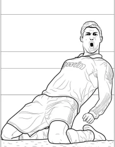 coloriage Ronaldo pour enfant de 5 ans