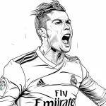 coloriage Ronaldo et dessin a imprimer