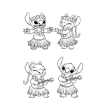 coloriage Stitch et Angel à imprimer pour enfant de 4 ans