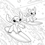 coloriage Stitch et Angel a imprimer