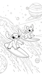 coloriage Stitch et Angel a imprimer