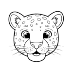 coloriage Tête de Léopard en Gros Plan et decoupage a imprimer gratuit