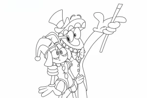 coloriage The Amazing Digital Circus gratuit à imprimer