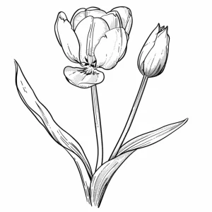 coloriage Tulip et decoupage a imprimer gratuit