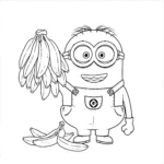 coloriage Un Minion Géant avec des Bananes et dessins