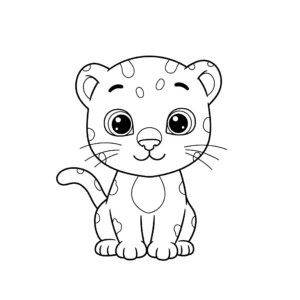 coloriage Un bébé panthère pour enfants à télécharger