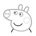 coloriage Un gros plan du visage de Peppa Pig pour enfant a imprimer gratuit