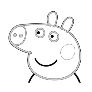 coloriage Un gros plan du visage de Peppa Pig pour enfant a imprimer gratuit