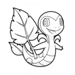 coloriage Vipélierre souriant avec une feuille simple à imprimer a4