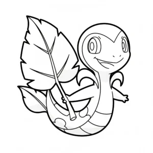 coloriage Vipélierre souriant avec une feuille simple à imprimer a4