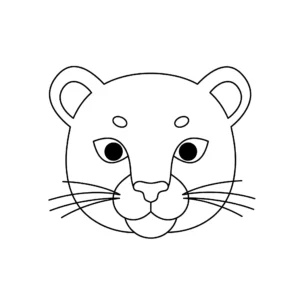 coloriage une tête de panthère pour enfant de 7 ans