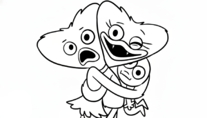 coloriage Huggy Wuggy updated a imprimer gratuit