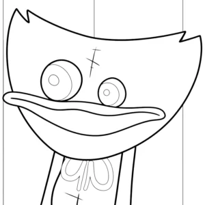 coloriage Huggy Wuggy updated et découpage à imprimer