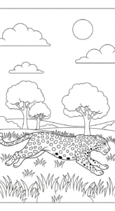 coloriage Leopard updated pour primaire