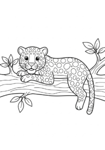 coloriage Leopard updated educatif pour enfant