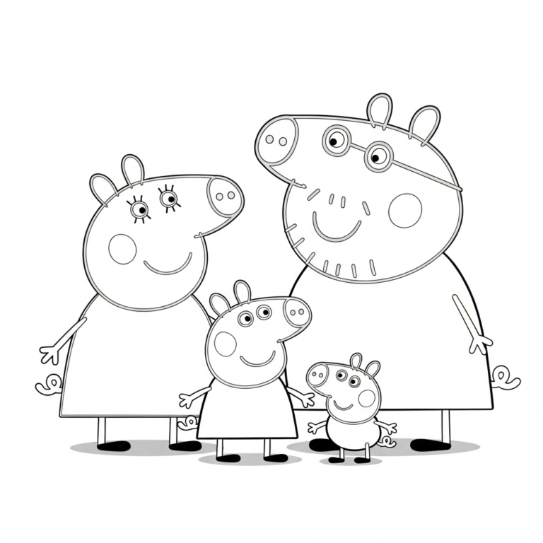Tranh tô màu Peppa Pig