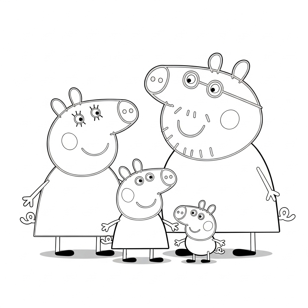 Tranh tô màu Peppa Pig