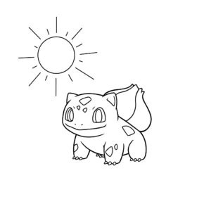 coloriage Bulbasaur sous le soleil pour primaire