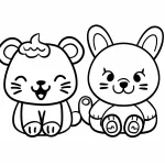 coloriage Animaux Kawaii educatif pour enfant