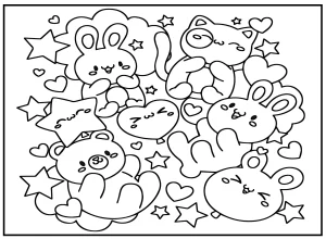 coloriage Animaux Kawaii pour enfant à imprimer