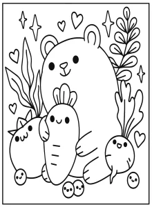 coloriage Animaux Kawaii pour enfant a imprimer gratuit