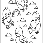 coloriage Animaux Kawaii pour enfant de 2 ans